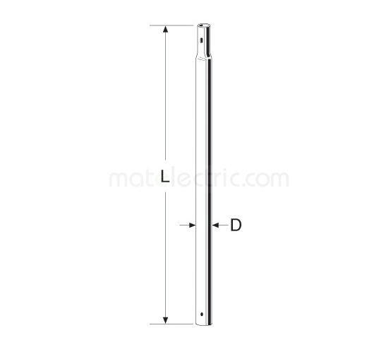 TRIAX 1880 Mástil carraqueado MAS-250 de acero zincado 2,5m longitud x 35mm Ø y espesor 1,5 mm