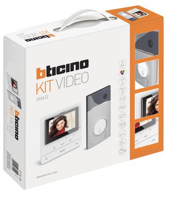 BTICINO 364612 Kit vídeo 1 vivienda 2 hilos placa LINEA 3000 y monitor manos libres CLASSE 100 avanzado