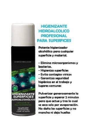 ALBA-DISMELEC ARLO500 SPRAY AEROALCOHOLICO 500 ml HIGIENIZANTE DE SUPERFICIES Y HABITACULOS.